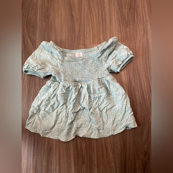 Wonder Nation Girls Teal Smocked top size XS 4/5 - Picture 3 of 4